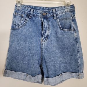 Wide leg denim shorts jeans / small size 0 New
